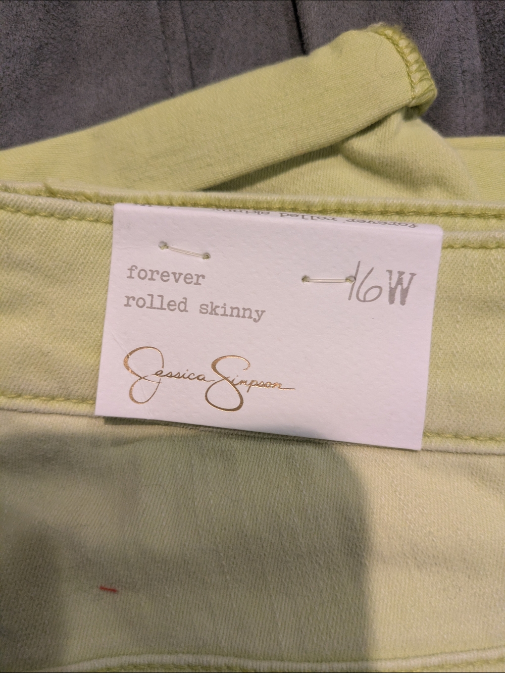 Jessica Simpson citron Cropped forever rolled skinny Slim Ankle Jeans 16W - Picture 3 of 6